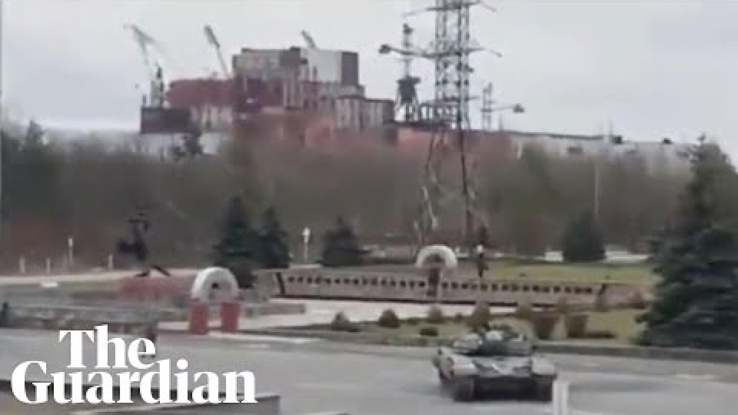 Video appears to show military vehicles at Chernobyl