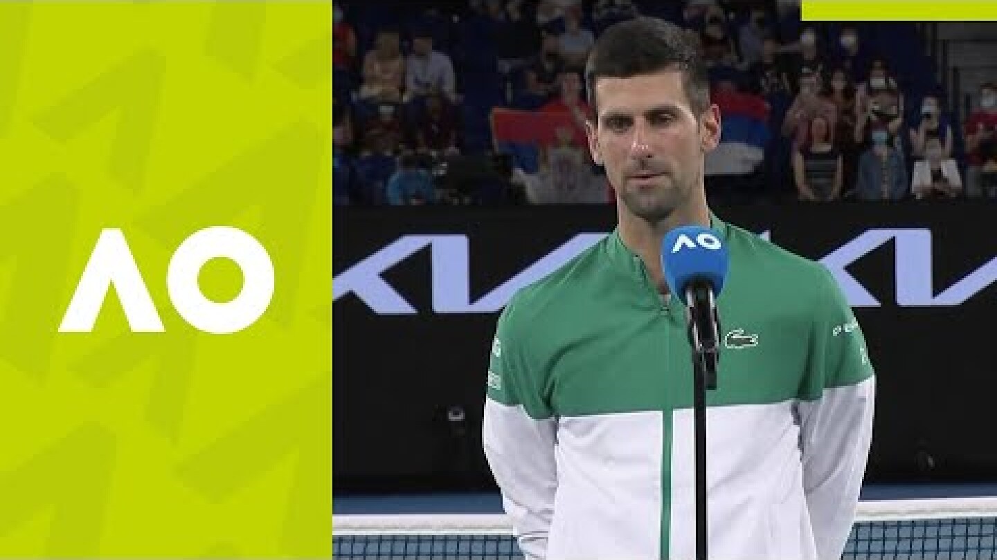 Novak Djokovic: "Best match so far" on-court interview (SF) | Australian Open 2021