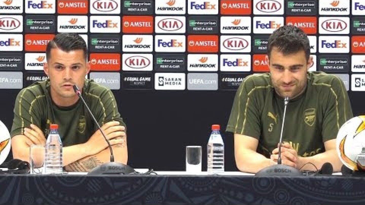 Granit Xhaka & Sokratis Papastathopoulos Pre-Match Presser - Chelsea v Arsenal - Europa League Final