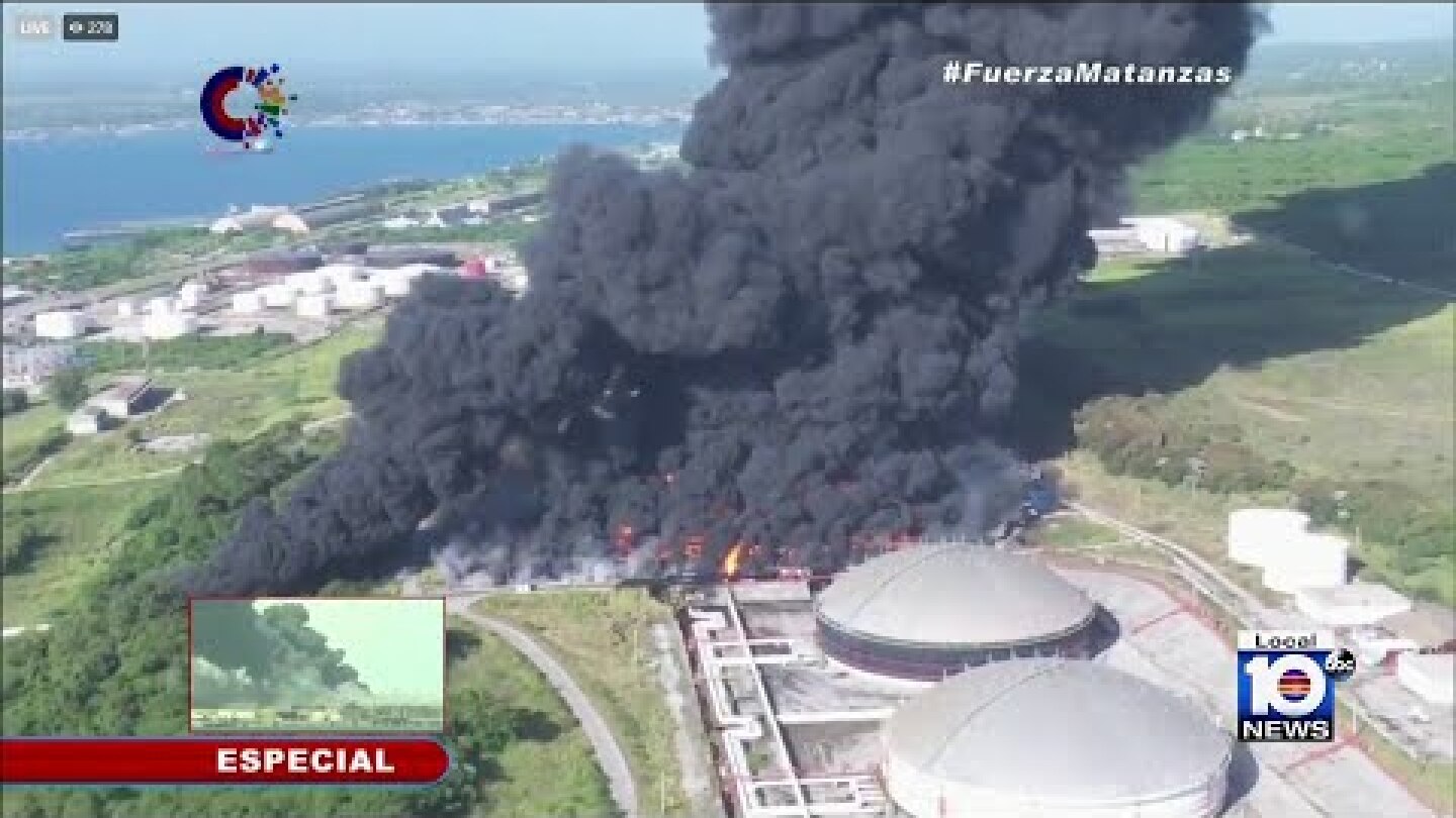 77 hurt, 17 firefighters reported missing in Cuba as fire rages at oil tank farm