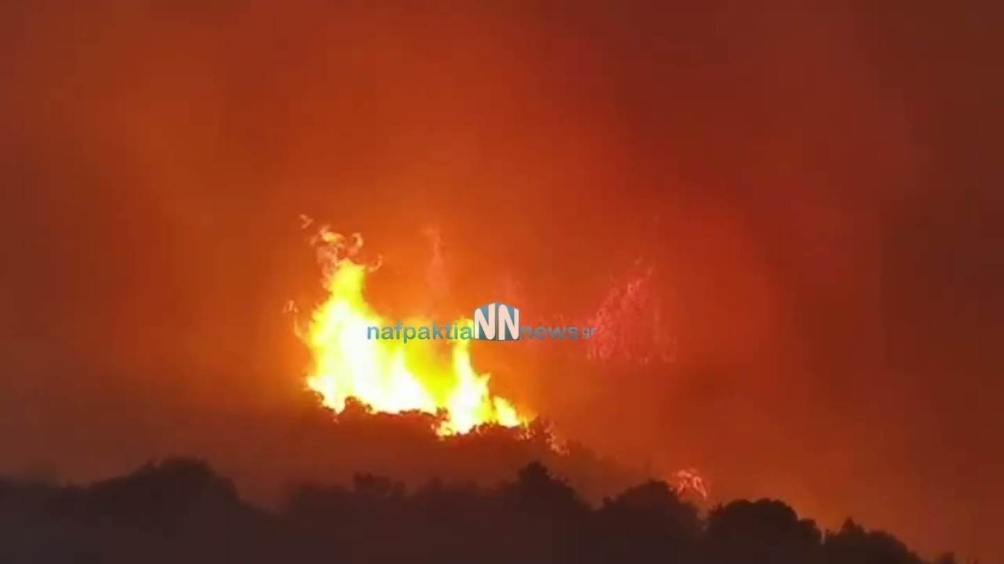 Nafpaktia news:Ηλεία πύρινη κόλαση: Η φωτιά κινείται προς τον οικισμό Κοτρώνα.