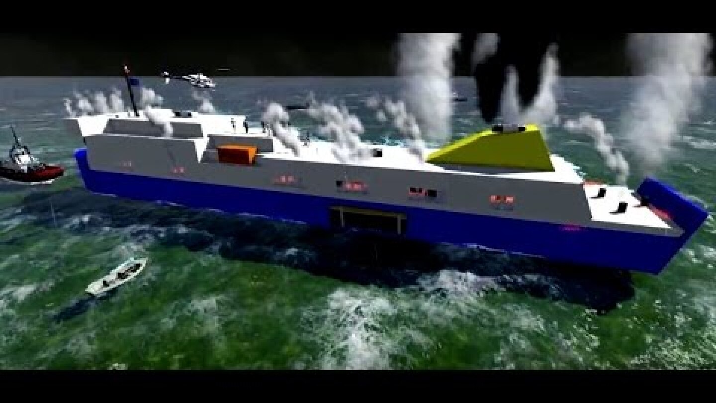 Norman Atlantic ship fire 27/12/2014 3d Animation VIDEO HD