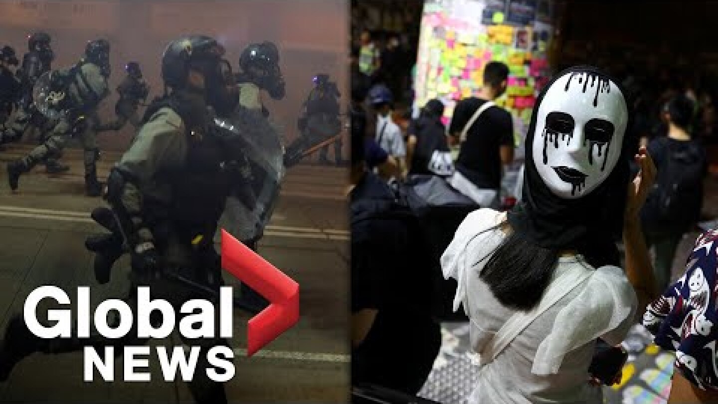 Hong Kong protests: Hundreds rally against anti-mask law