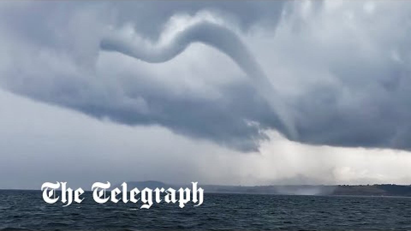 Huge waterspout spotted in Cornwall after area hit with torrential rain