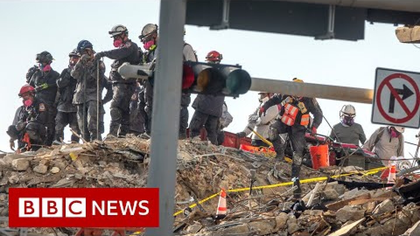 Miami building collapse rescuers search air pockets for 'miracle' - BBC News