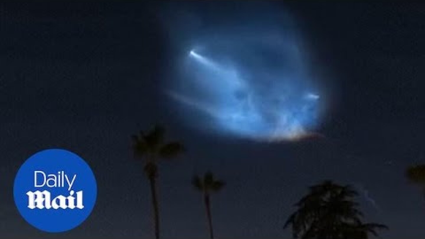 SpaceX launch creates colourful light in the sky over California