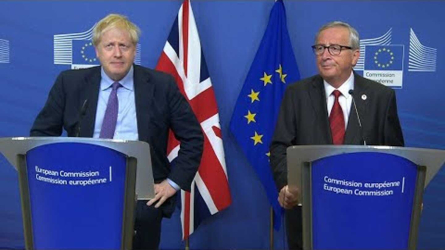 Watch again: Boris Johnson and Jean-Claude Juncker deliver statement on Brexit deal