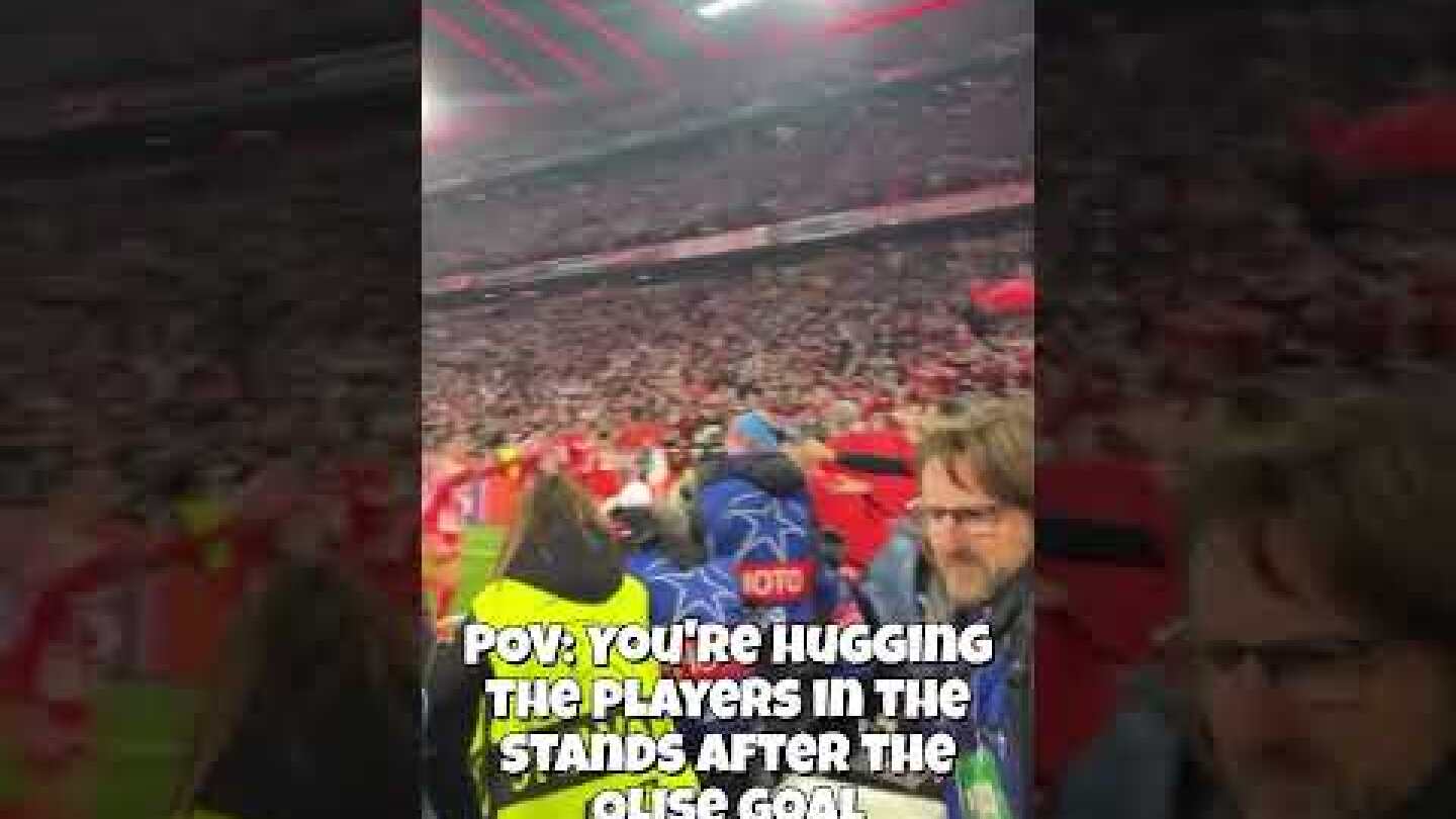 Bayern players HUG FANS after Olise goal | Bayern Munich 6-4 Real Madrid | Champions League