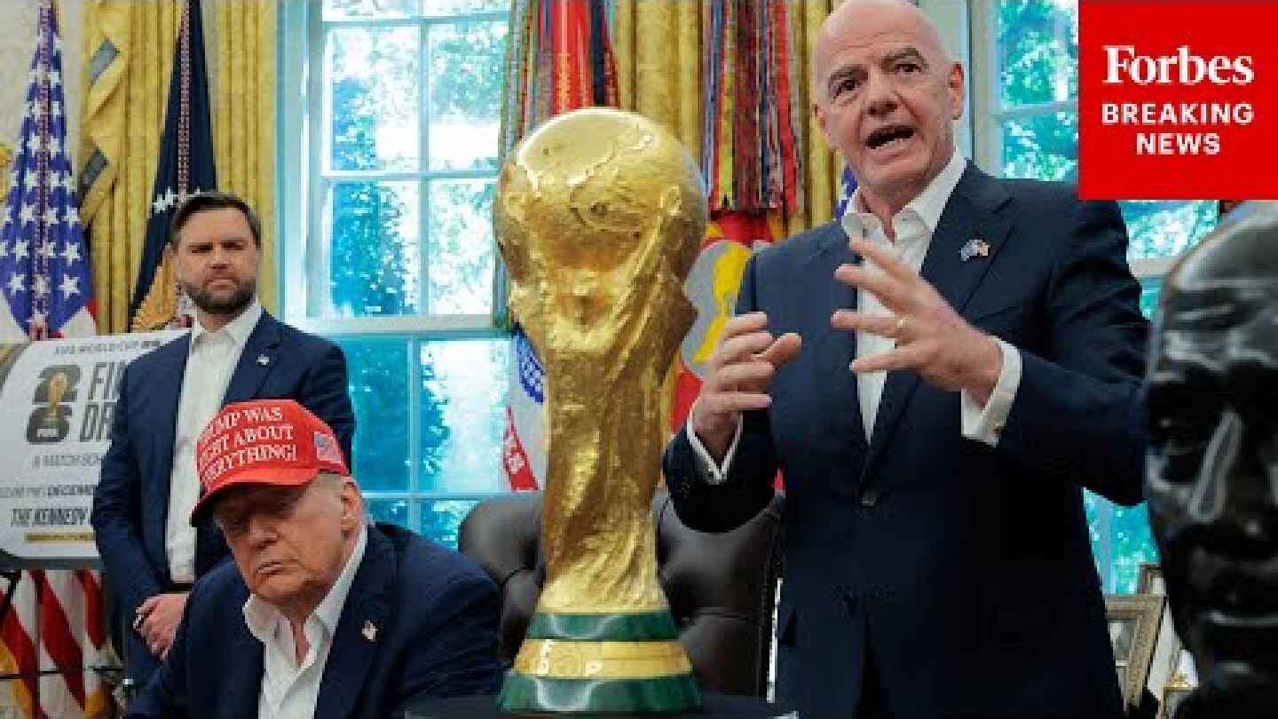 Trump And FIFA President Gianni Infantino Announces World Cup Event In The Oval Office