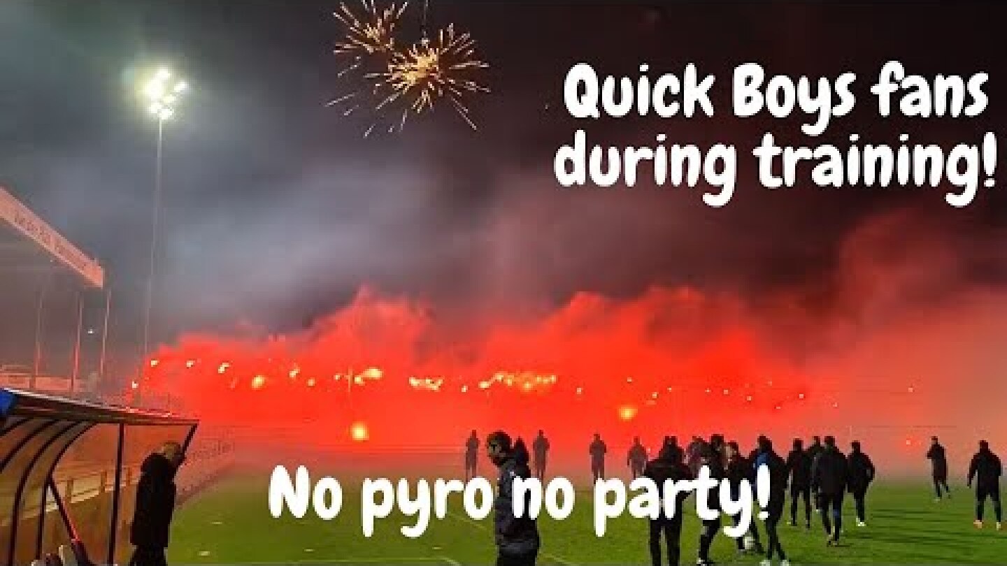 Quick Boys fans with pyro during training! (Vuurwerk tijdens training Quick Boys!!)