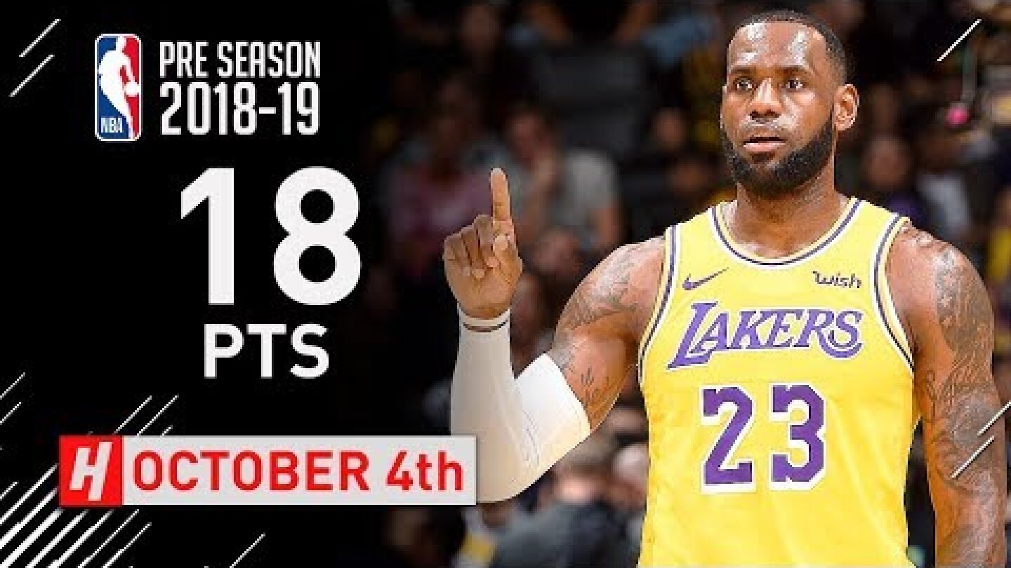 LeBron James SICK Full Highlights Lakers vs Kings 2018.10.04 - 18 Points in 1st Half!