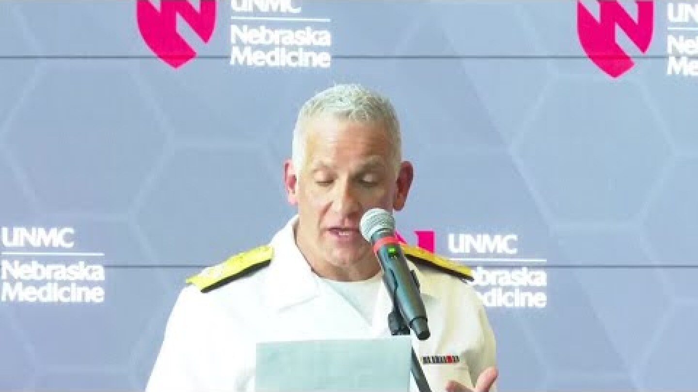 DHHS Assistant Secretary for Health speaks after hantavirus passengers arrive in Omaha