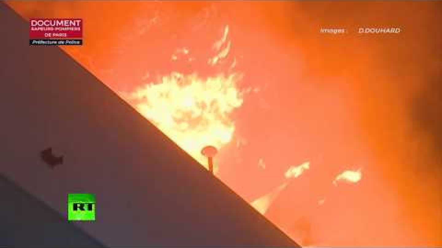 Huge inferno ravages building in central Paris