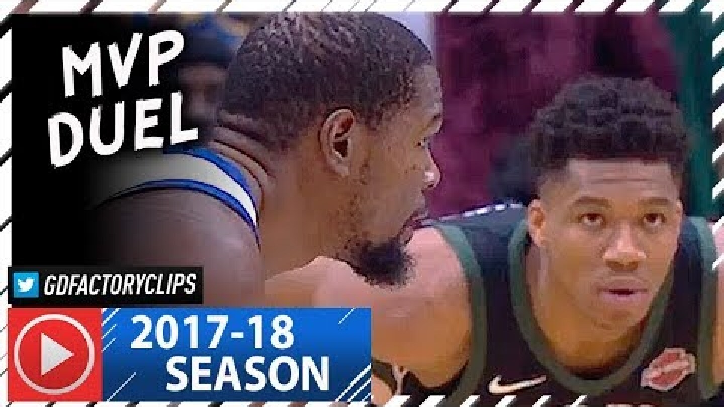 Kevin Durant vs Giannis Antetokounmpo MVP Duel Highlights (2018.01.12) Warriors vs Bucks - SICK!