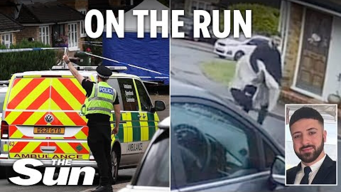 Moment ‘crossbow killer flees scene’ with 3ft weapon after ‘murdering’ BBC star’s wife and daughters