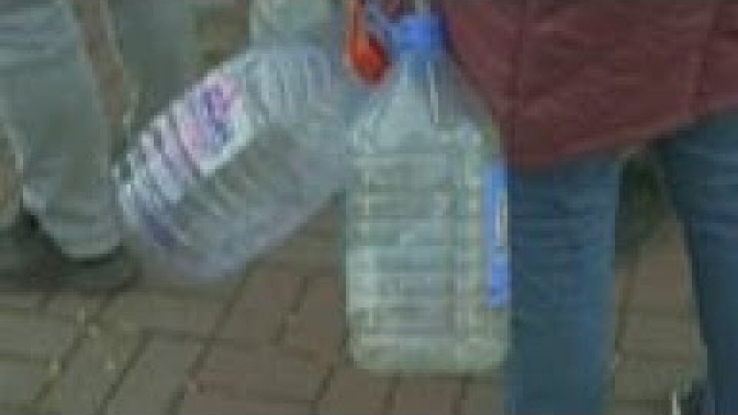 Long queues for water in Kyiv after Russia strike