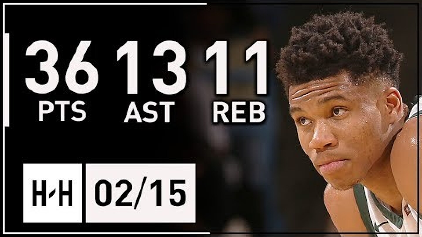 Giannis Antetokounmpo Triple-Double Highlights vs Nuggets (2018.02.15) - 36 Pts, 11 Reb, 13 Assists!