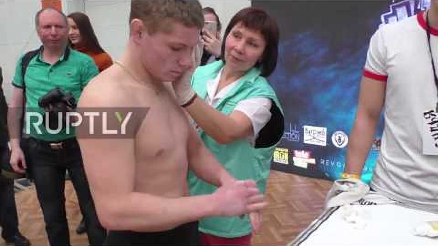 On Your Marks, Get, Set ... SLAP!! - Face slapping contest hits Krasnoyarsk