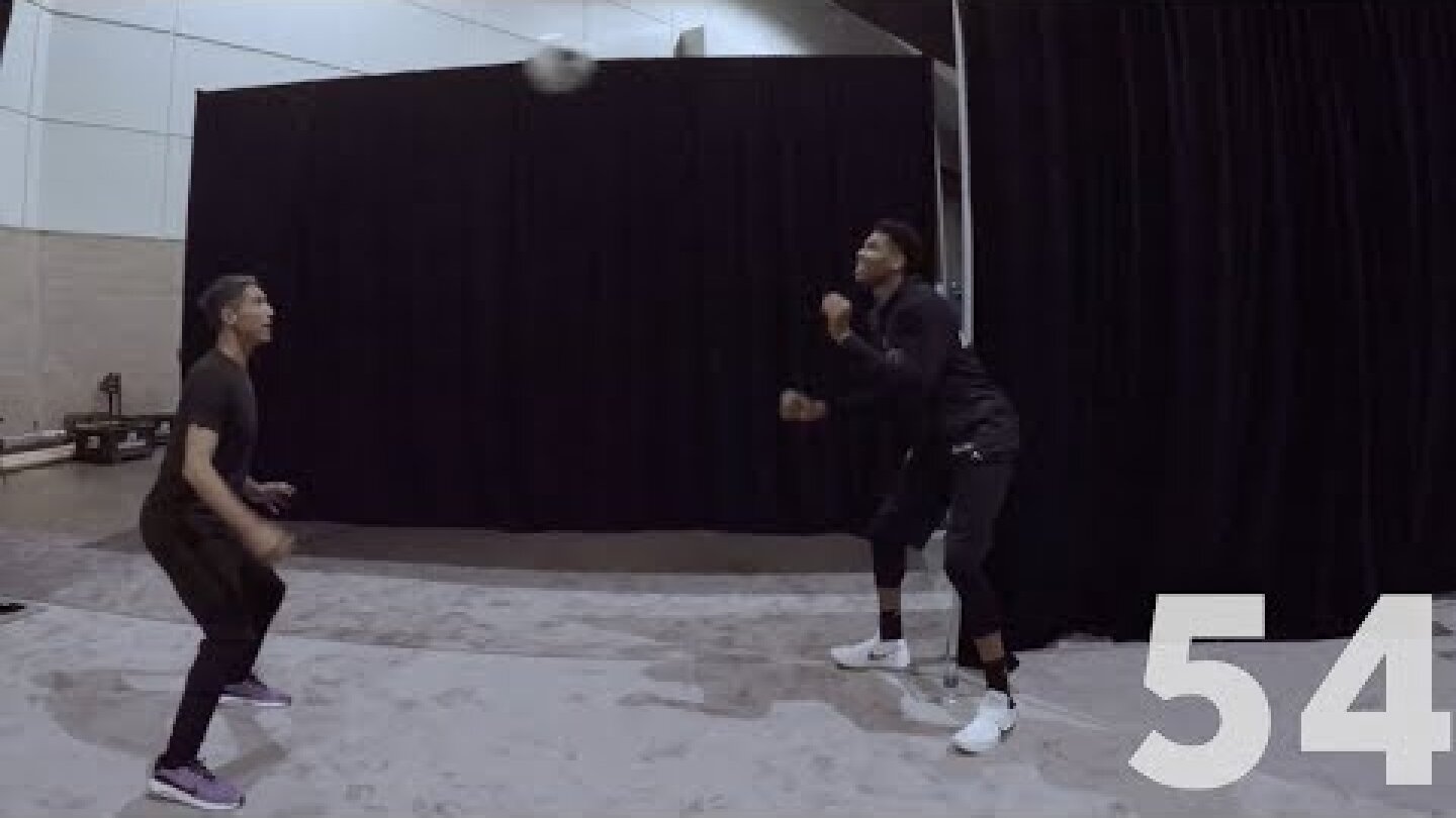 Former NBA MVP Steve Nash and Superstar Giannis Antetokounmpo Combine for 94 Headers