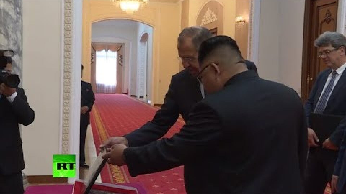 What's in the box? Lavrov gives mystery gift to Kim