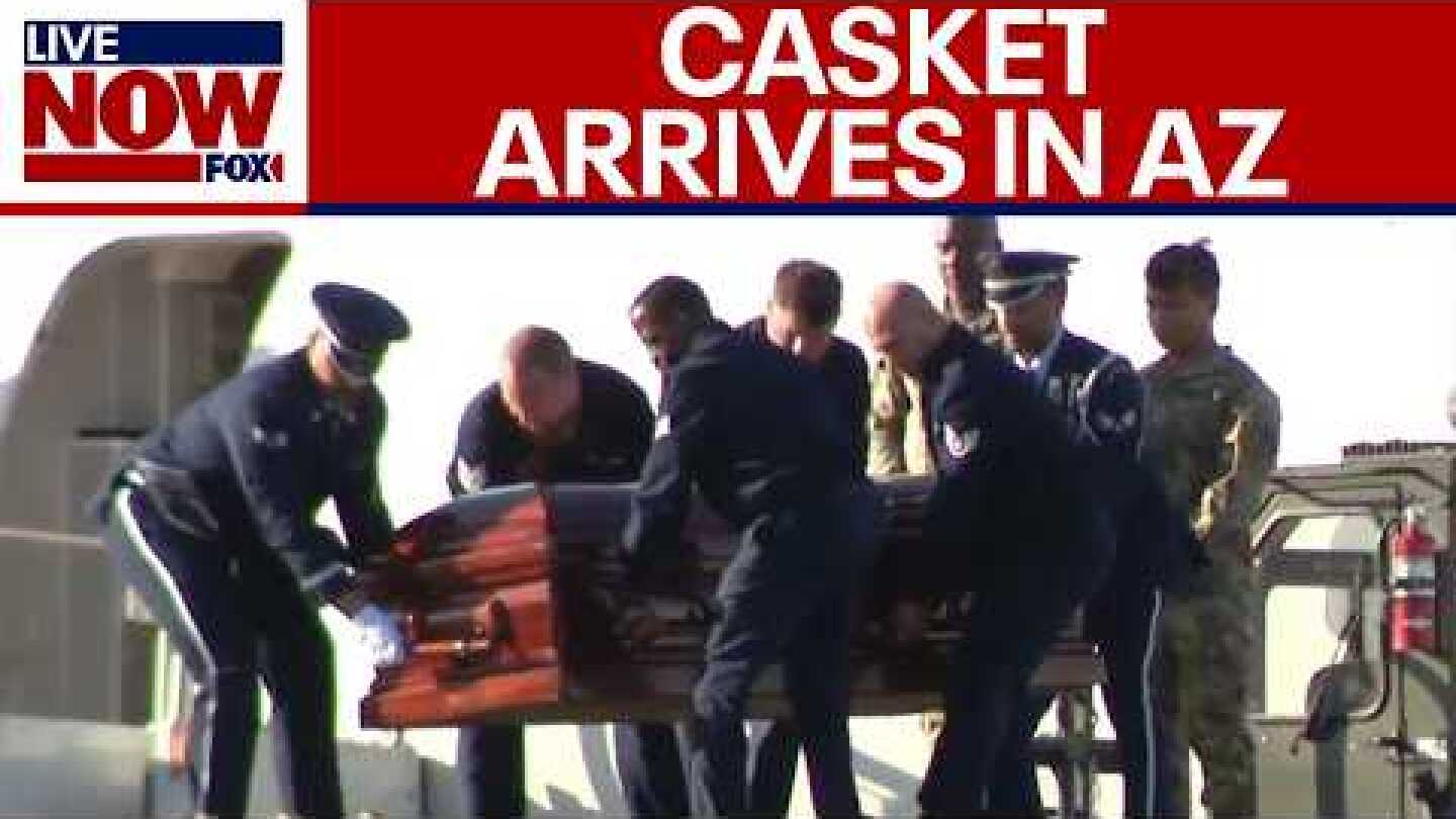 Charlie Kirk's casket and VP Vance have arrived in Arizona from Utah