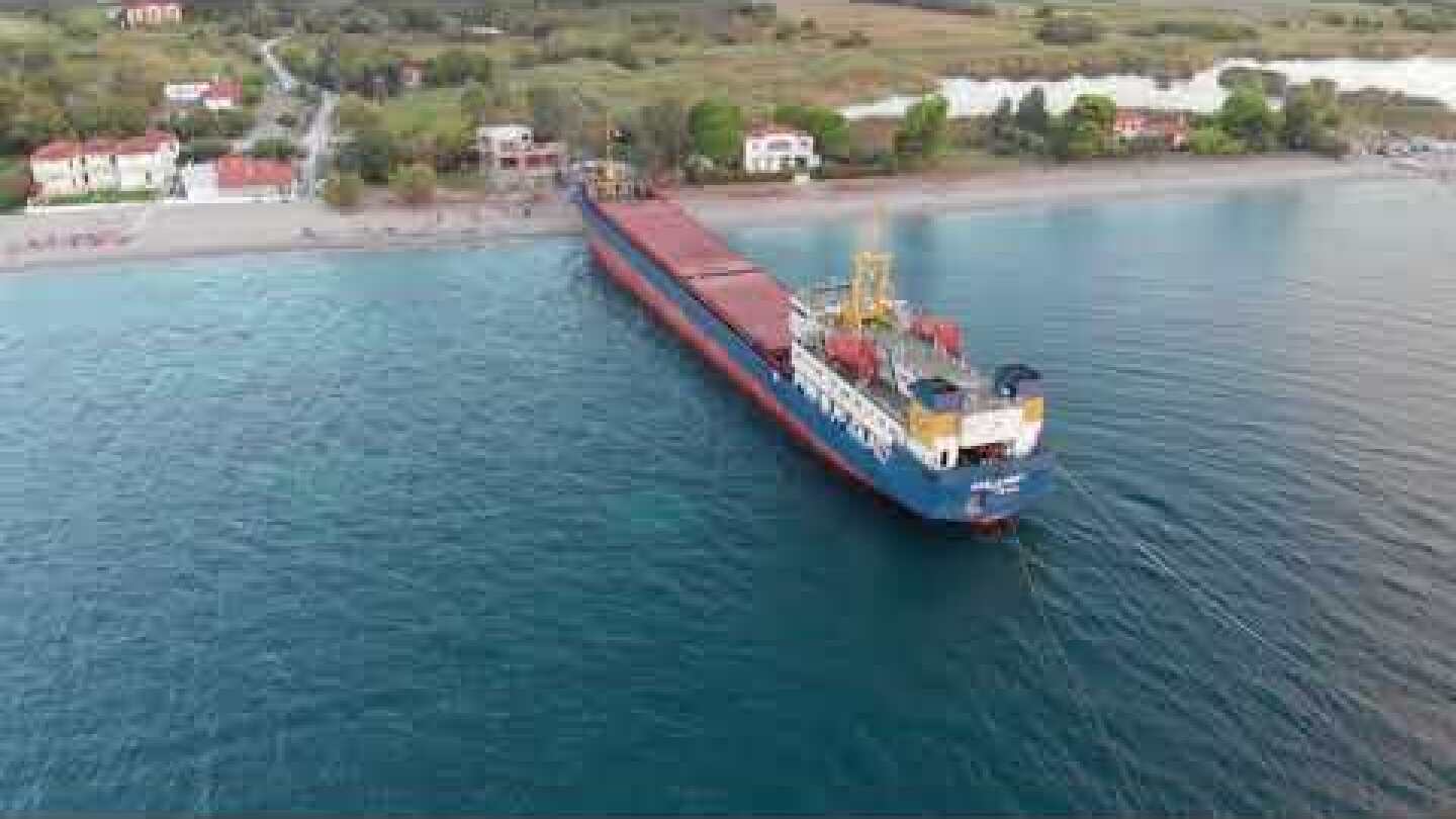 Εναέρια λήψη του πλοίου ARSLΑΝΒΕΥ στα Κανατάδικα