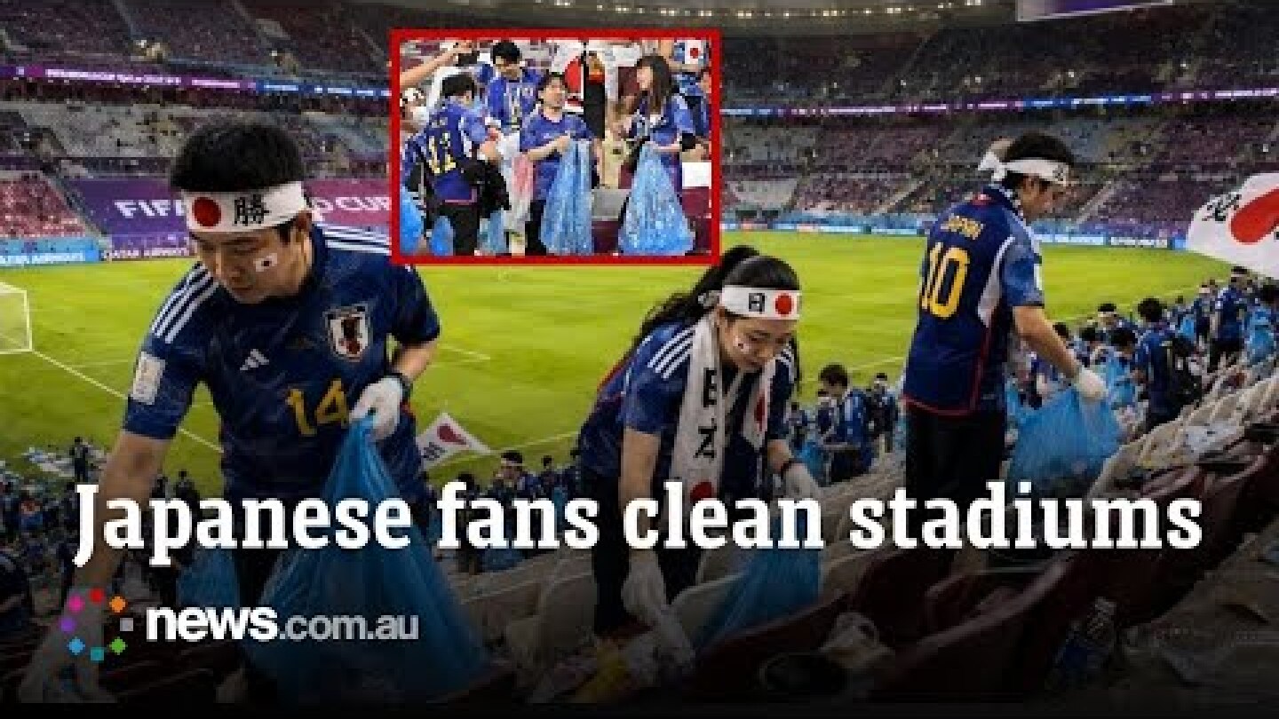 Japanese fans clean up stadiums after World Cup matches
