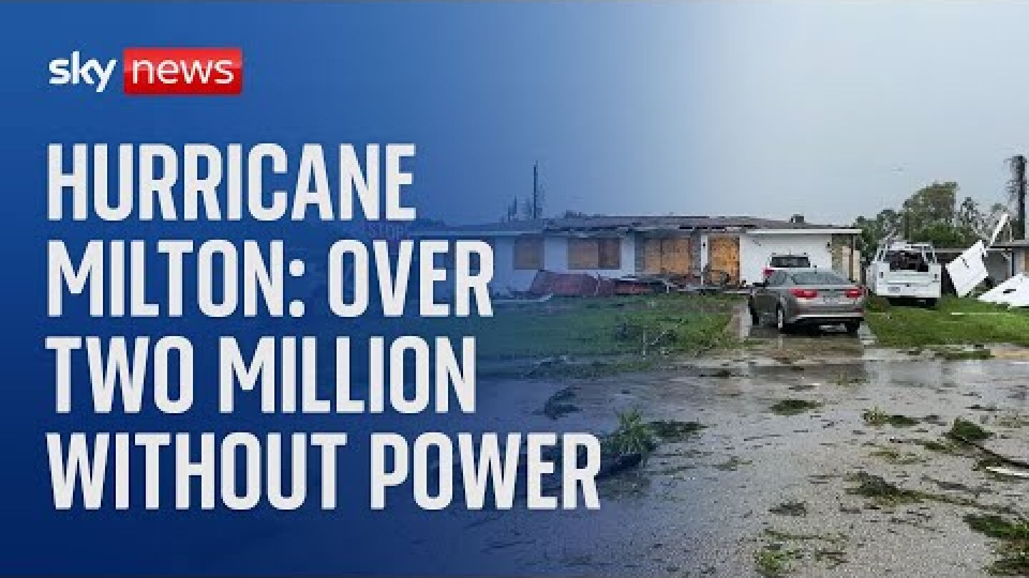 Moment Hurricane Milton hits Florida as over two million lose power