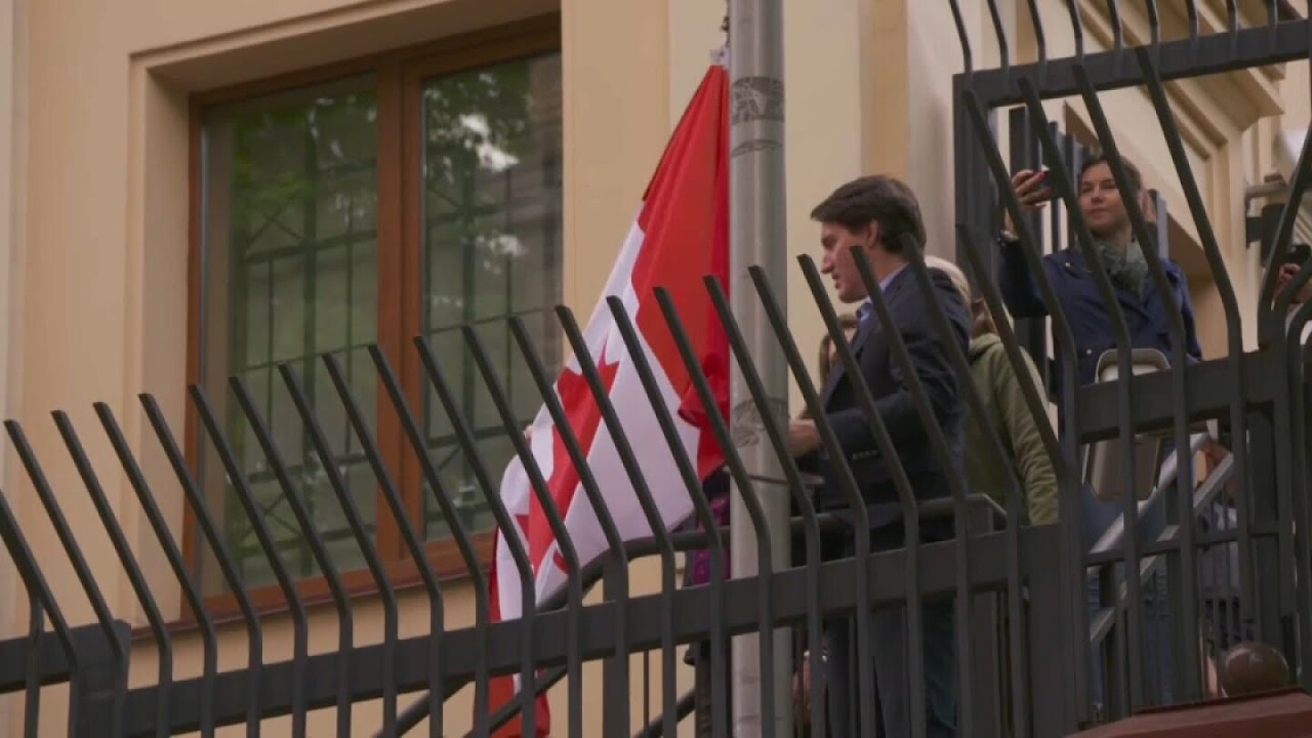 PM Justin Trudeau raises flag as Canada re-opens its embassy in Kyiv, Ukraine – May 8, 2022