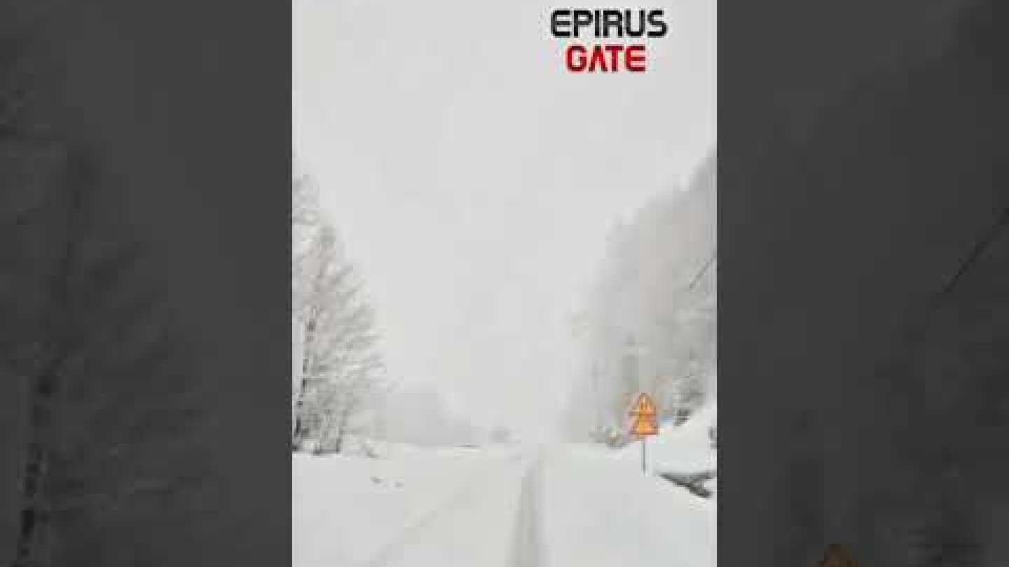 10.01.2026 Δύσκολες συνθήκες τώρα: Χιονόπτωση και ομίχλη στοδρόμο  Μηλιά προς Μέτσοβο #epirusgate