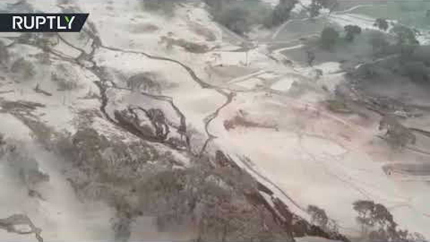 Destroying everything in its way: Drone shows aftermath of Fuego volcano eruption