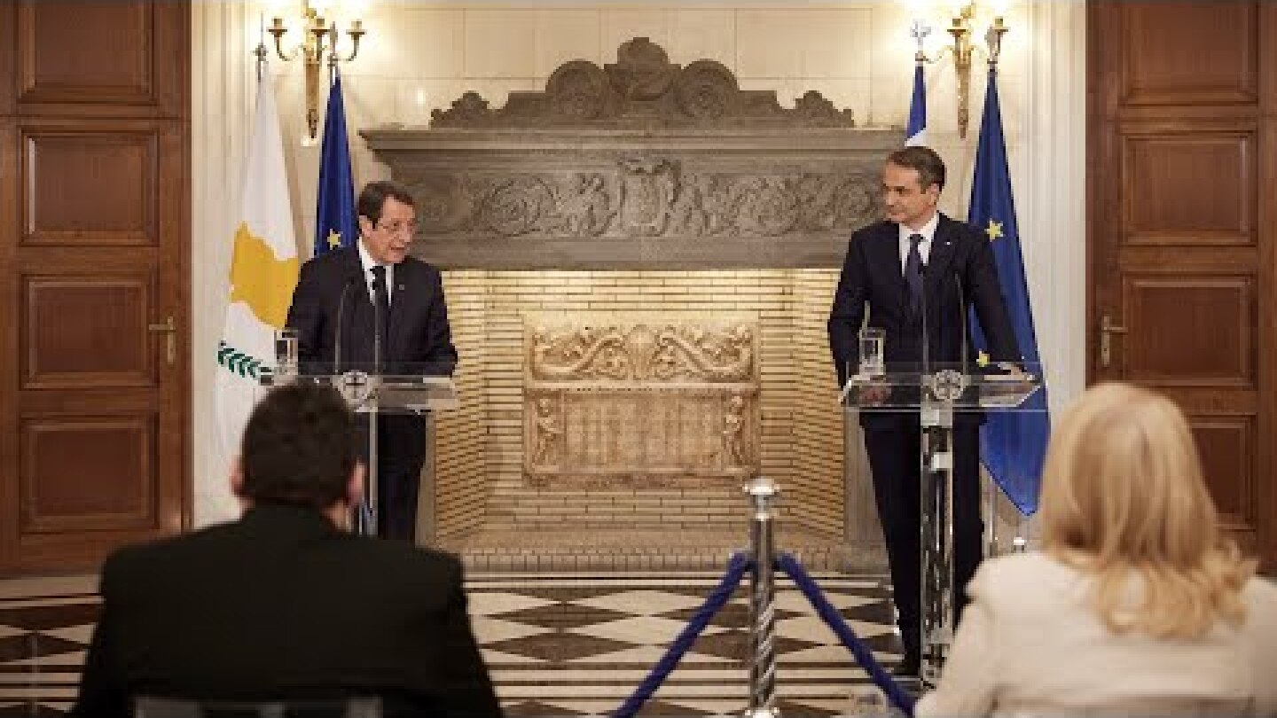 Δηλώσεις του Πρωθυπουργού Κ. Μητσοτάκη και του Προέδρου της Κυπριακής Δημοκρατίας Ν. Αναστασιάδη