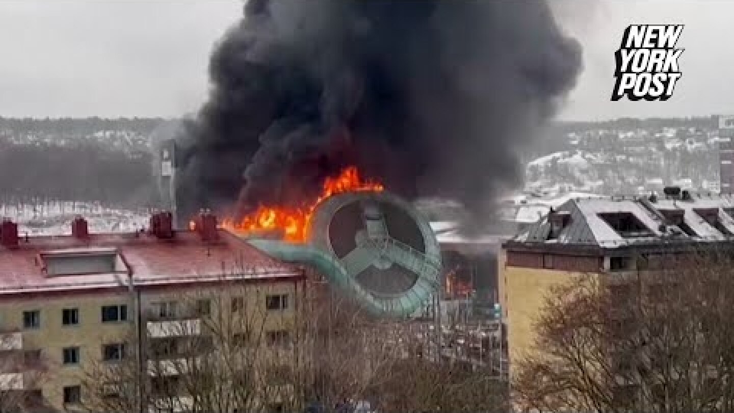 Novo parque aquático explode em enorme bola de fogo na Suécia