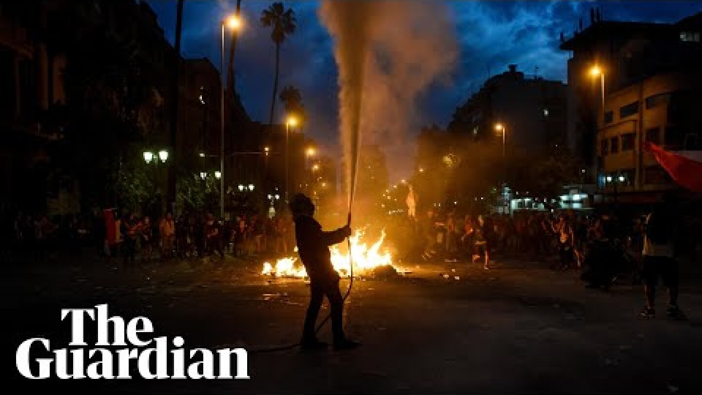 Chile: riot police fire teargas after one million people join in anti-government protests