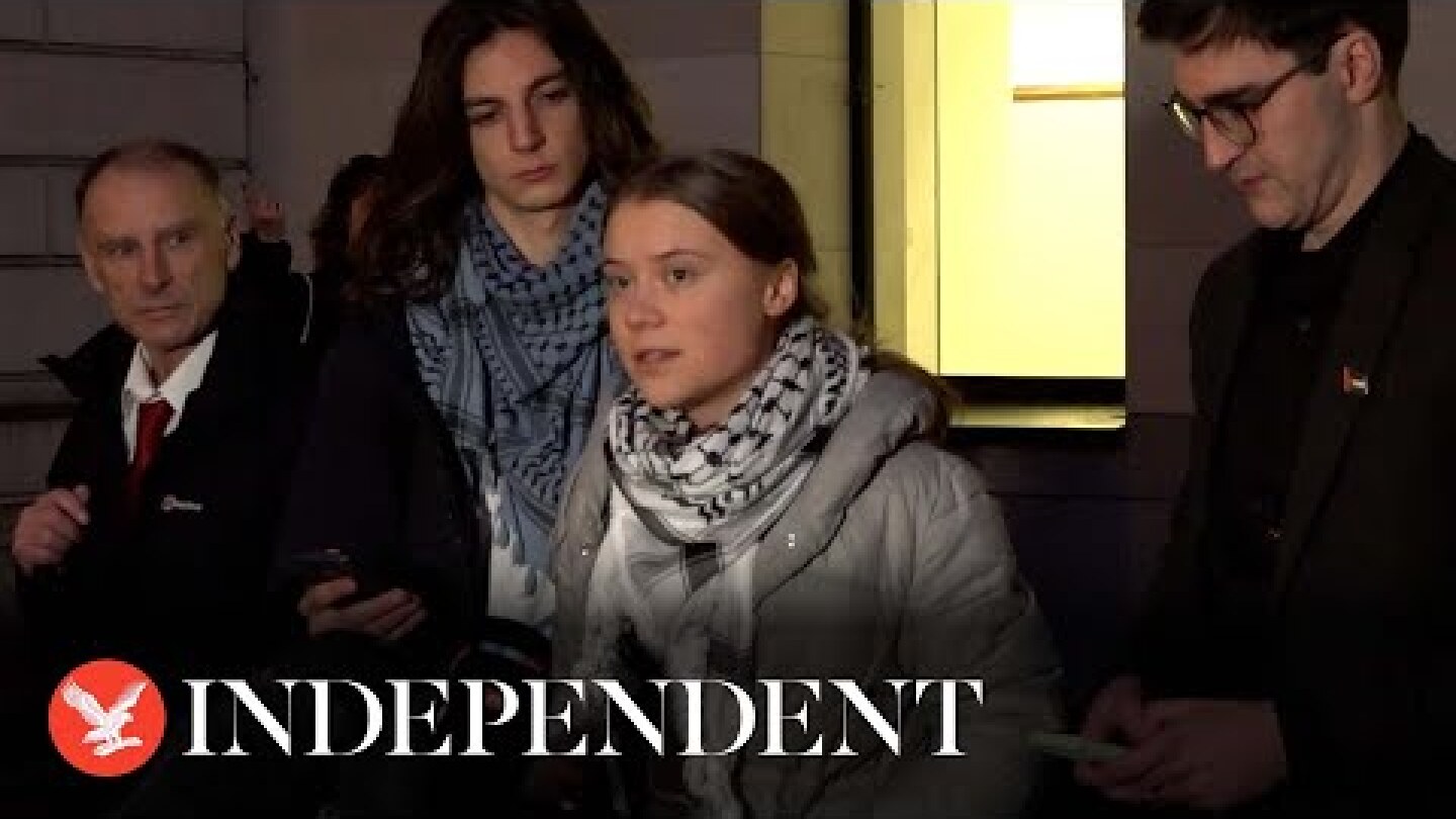 Greta Thunberg speaks outside court after first day of trial: ‘Remember who real enemy is’