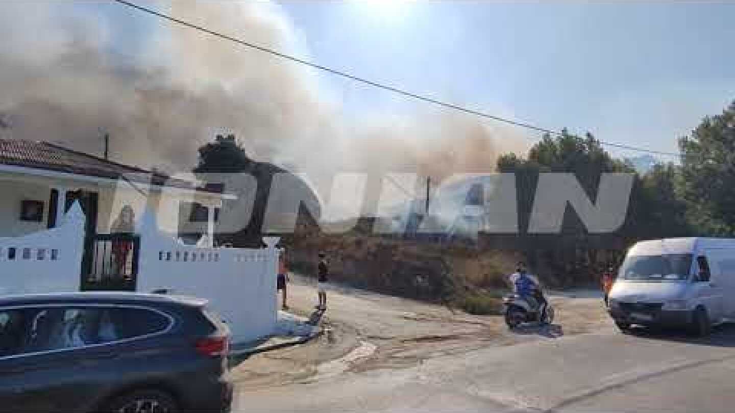 Ζάκυνθος | Φωτιά σε εξέλιξη στο Αργάσι κοντά σε κατοικημένη περιοχή