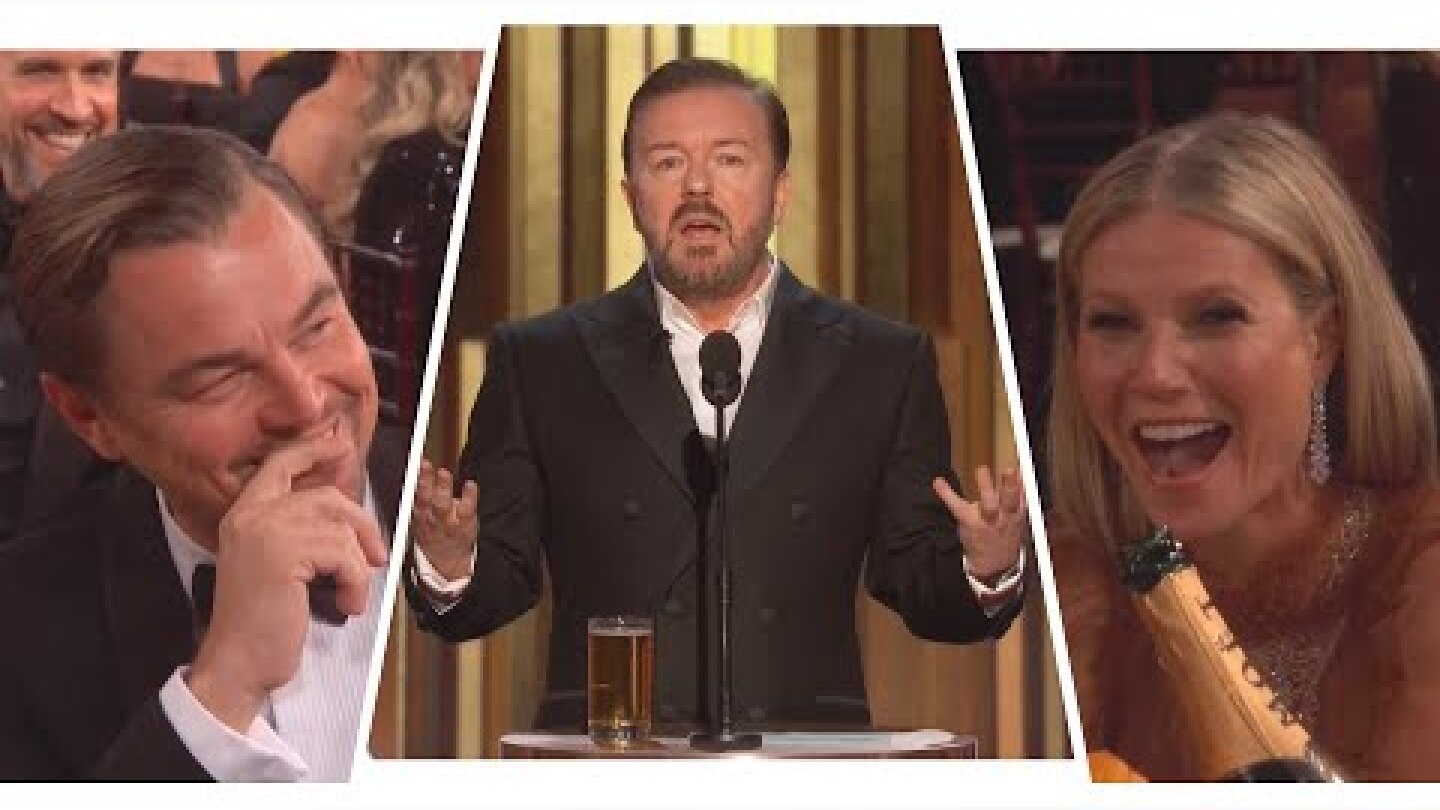 Ricky Gervais' Golden Globes 2020 Monologue Shades Felicity Huffman, Leonardo DiCaprio and More