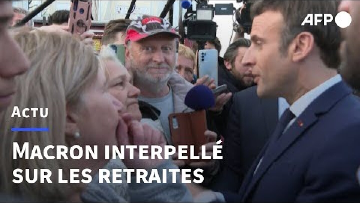 Emmanuel Macron interpellé sur les retraites lors d'un bain de foule à Carvin | AFP Images