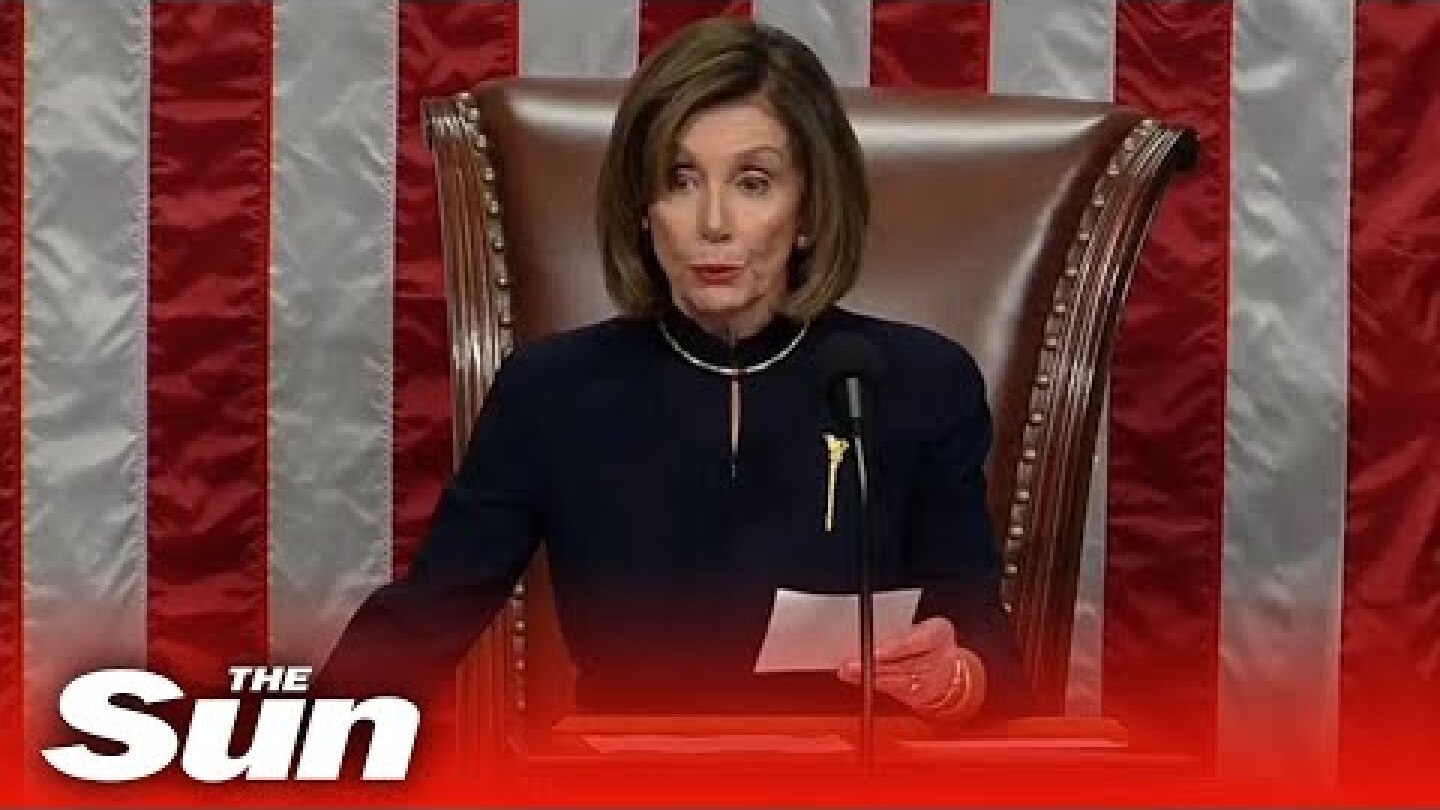 Moment US President Donald Trump is impeached by the House of Representatives