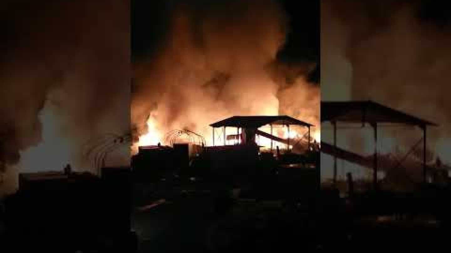 Φωτια σε μονάδα ανακύκλωσης Μυτιλήνη - Μηνυμα 112