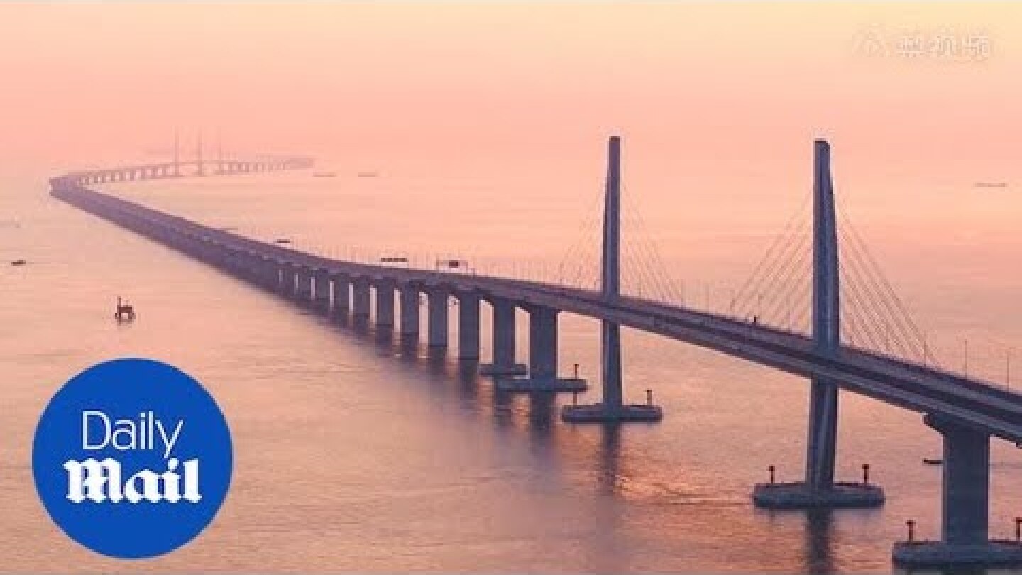 The 34-mile-long Zhuhai-Macau bridge opens in Hong Kong