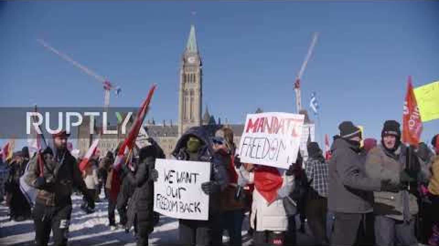 Canada: Thousands protest vaccine mandates in Ottawa as 'Freedom Convoy' arrives