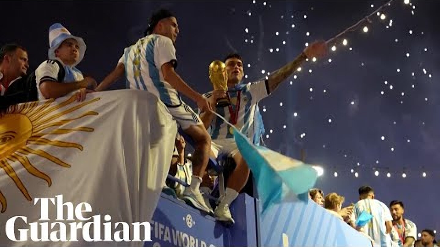 Argentina celebrate World Cup win with open-top bus parade in Qatar