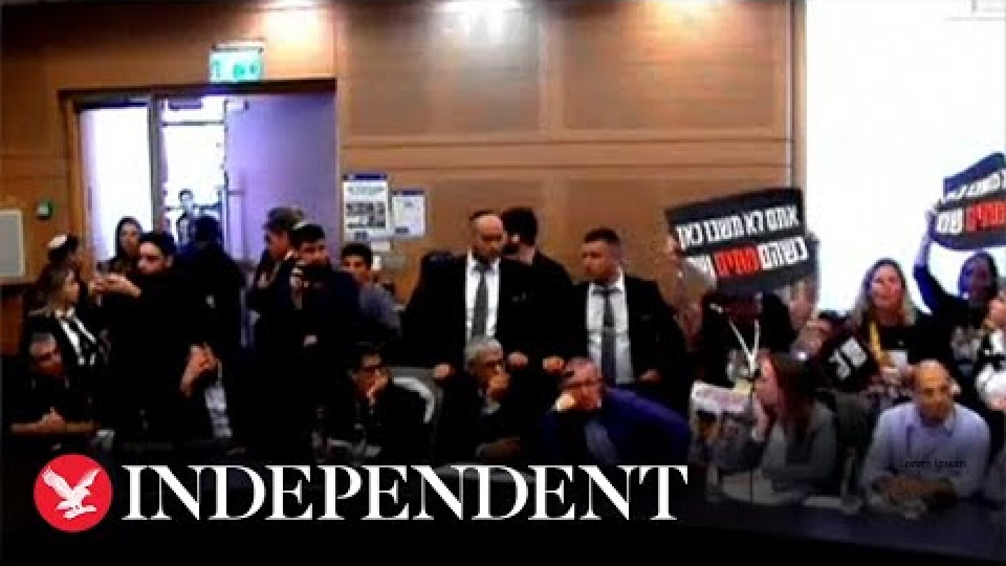 Families of Israeli hostages still held in Gaza disrupt Knesset committee