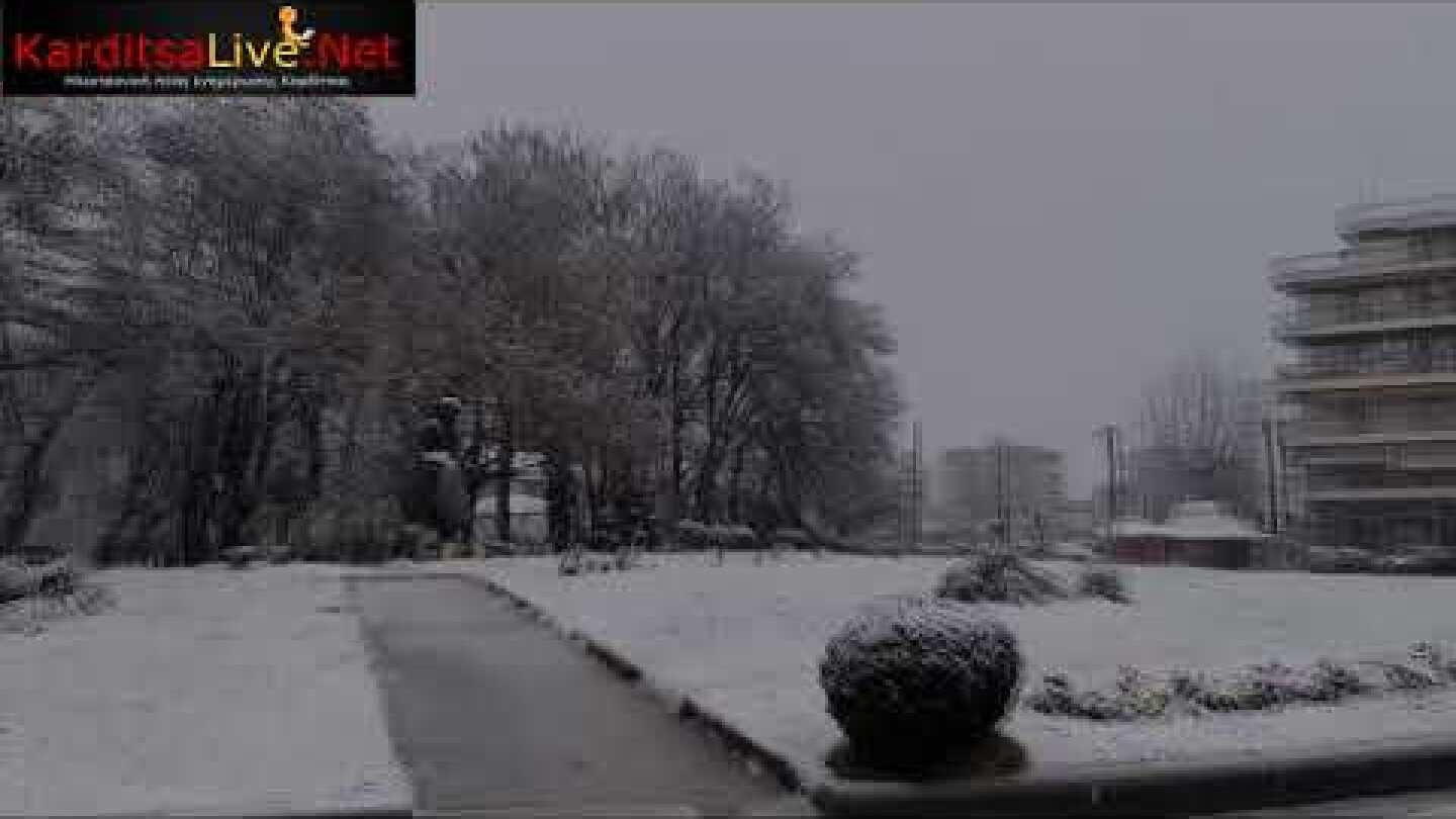 Πρωινή χιονόπτωση στην Καρδίτσα (21/1/2026)