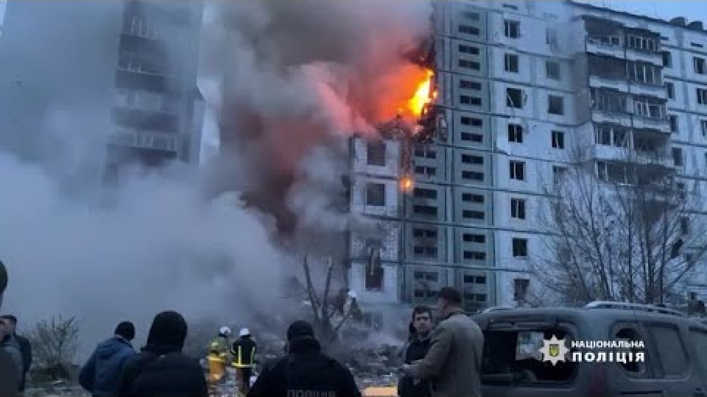 Rescue efforts underway after Russian missile hits apartment block in Uman, Ukraine