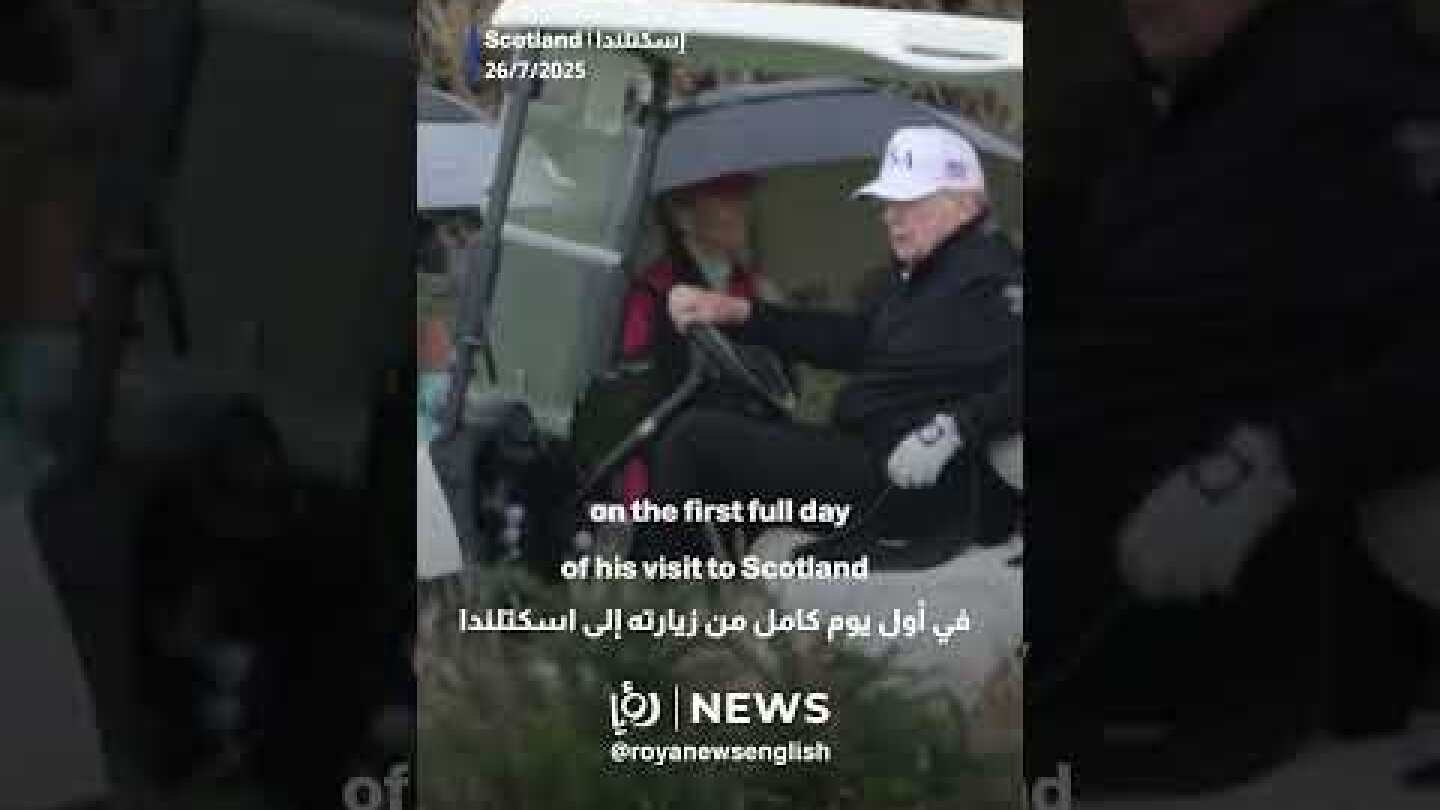 Donald Trump plays golf in Scotland with son Eric