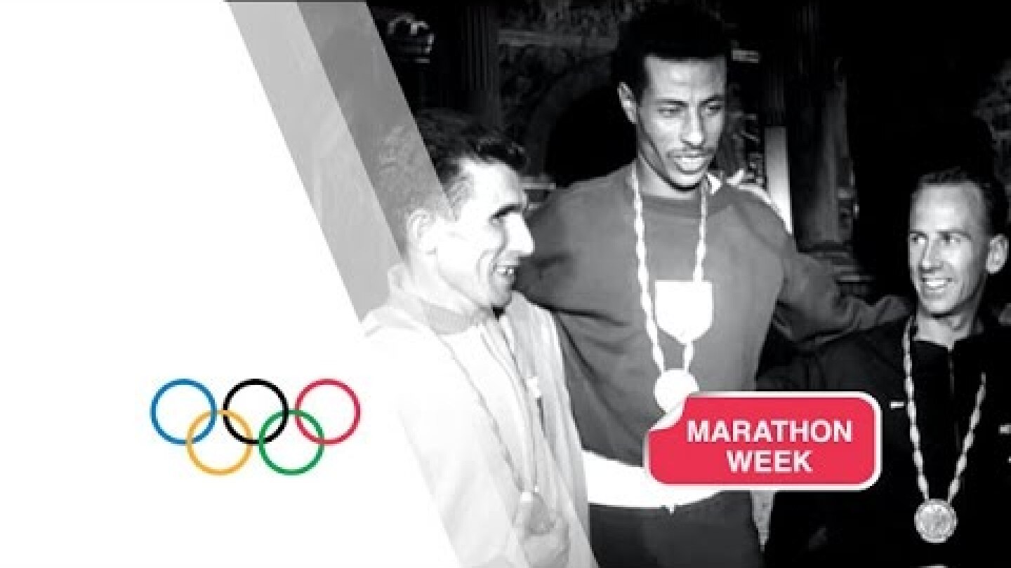 Abebe Bikila Wins Marathon Gold Running Barefoot - Rome 1960 Olympics