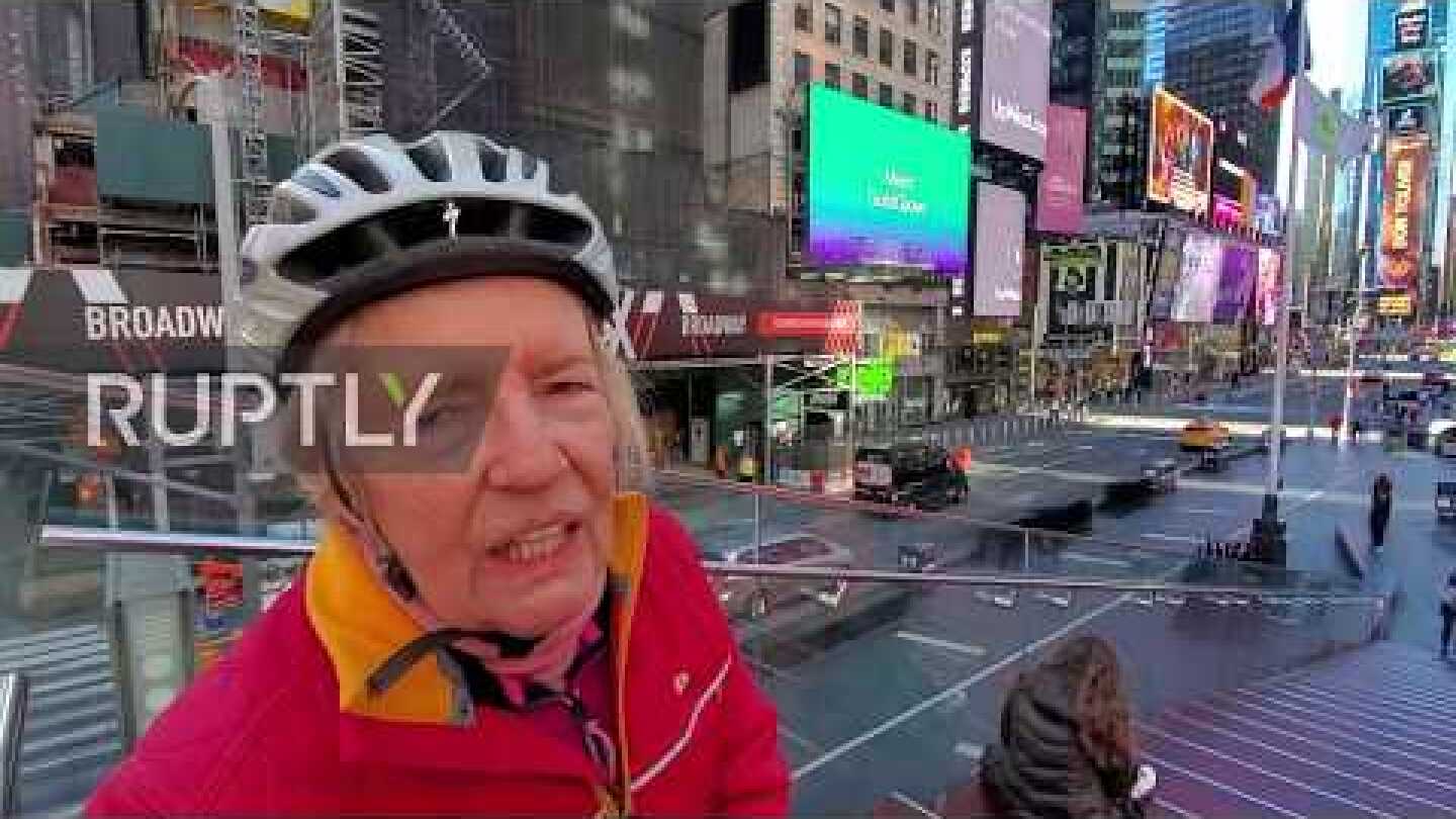 USA: Times Square appears empty after coronavirus causes national emergency declaration