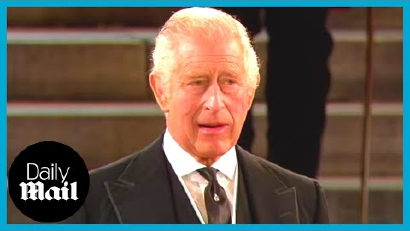 King Charles III fights back tears as MPs and peers sing 'God save the King' for the first time